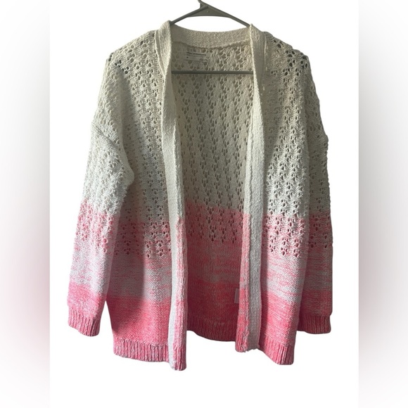 Anthropologie Faustian Dip Open Knit Pink Ombre Cardigan Size SP - Picture 7 of 7